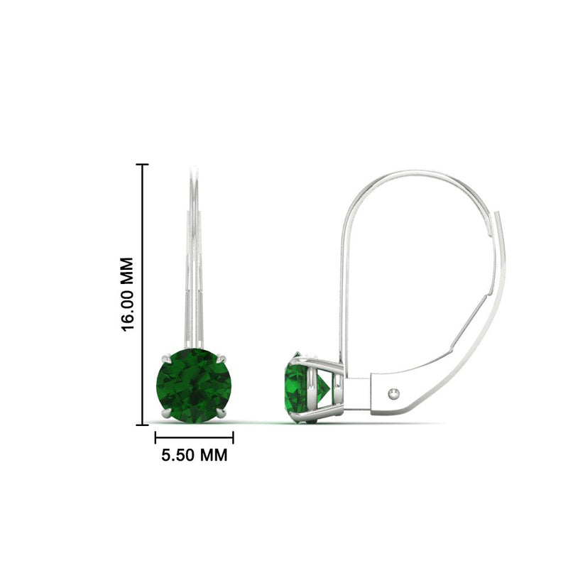1 Carat Round Diamond Leverback Earrings