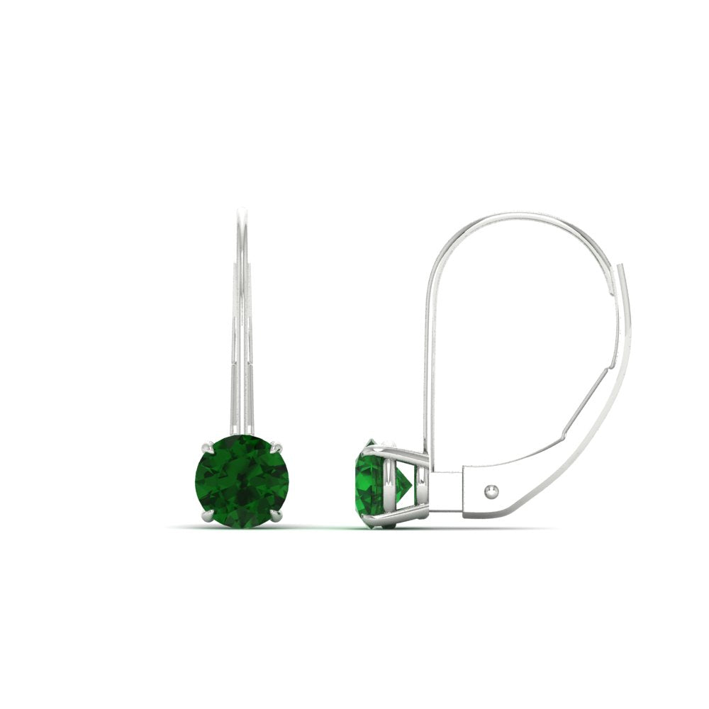 1 Carat Round Diamond Leverback Earrings