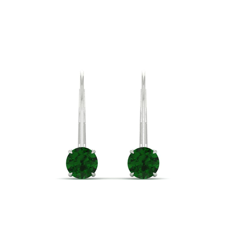 1 Carat Round Diamond Leverback Earrings