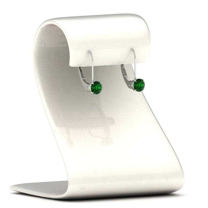 1 Carat Round Diamond Leverback Earrings