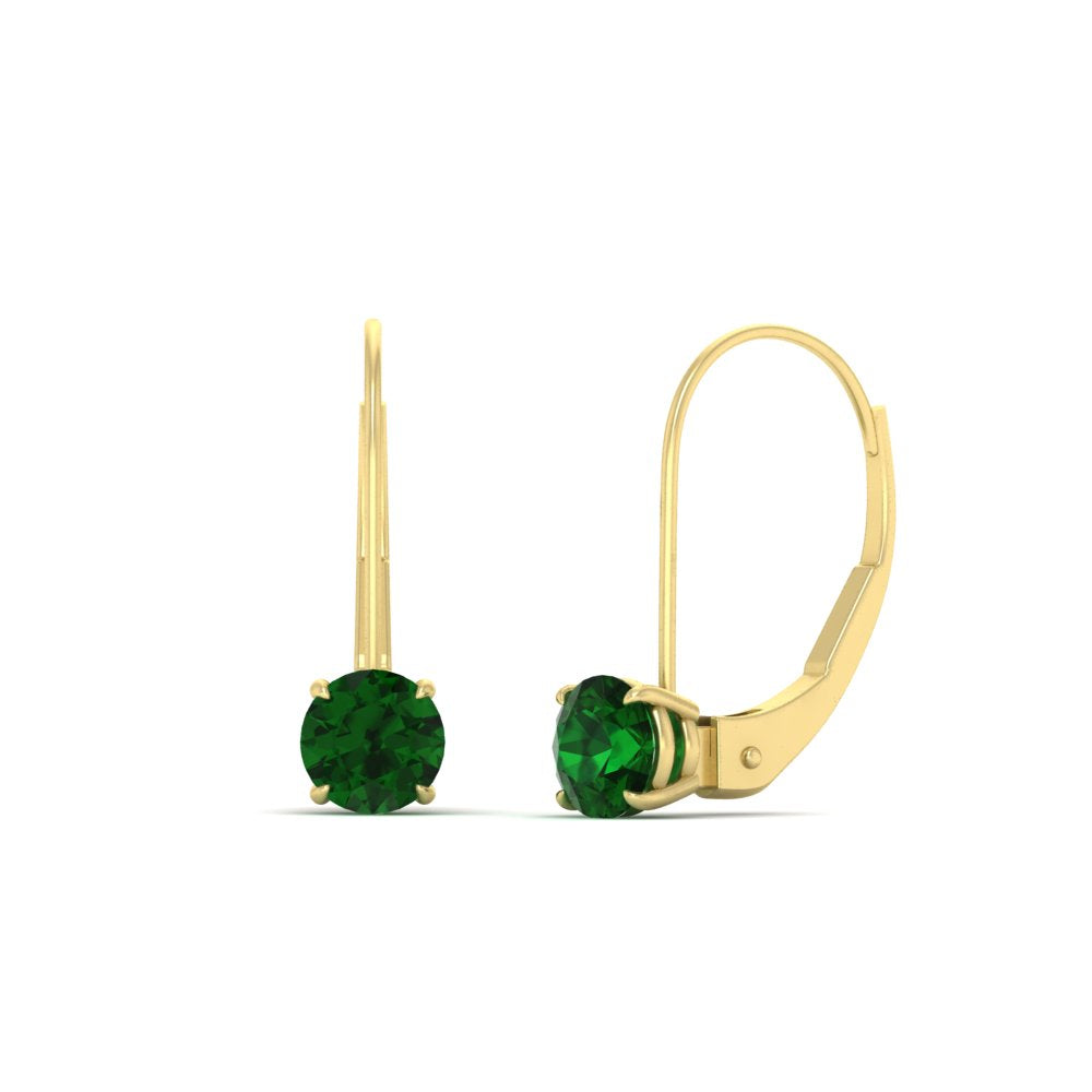 1 Carat Round Diamond Leverback Earrings
