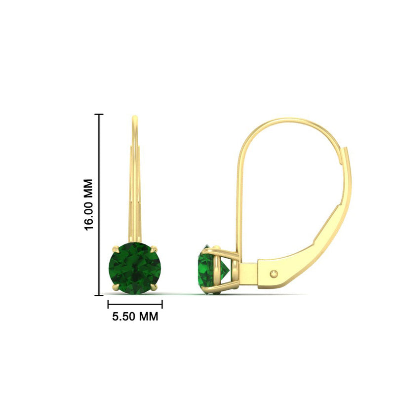 1 Carat Round Diamond Leverback Earrings