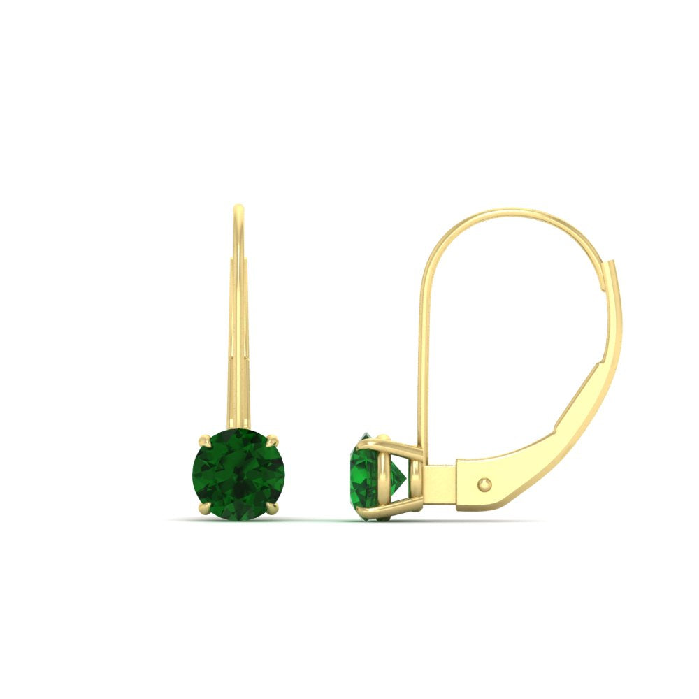 1 Carat Round Diamond Leverback Earrings