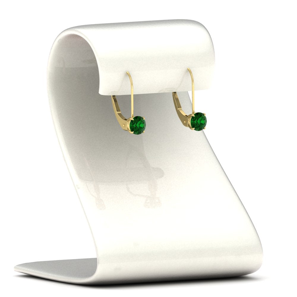 1 Carat Round Diamond Leverback Earrings