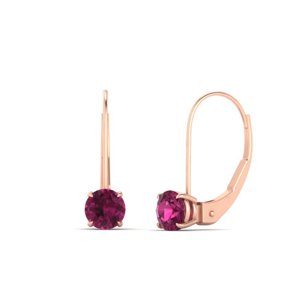 1 Carat Round Diamond Leverback Earrings
