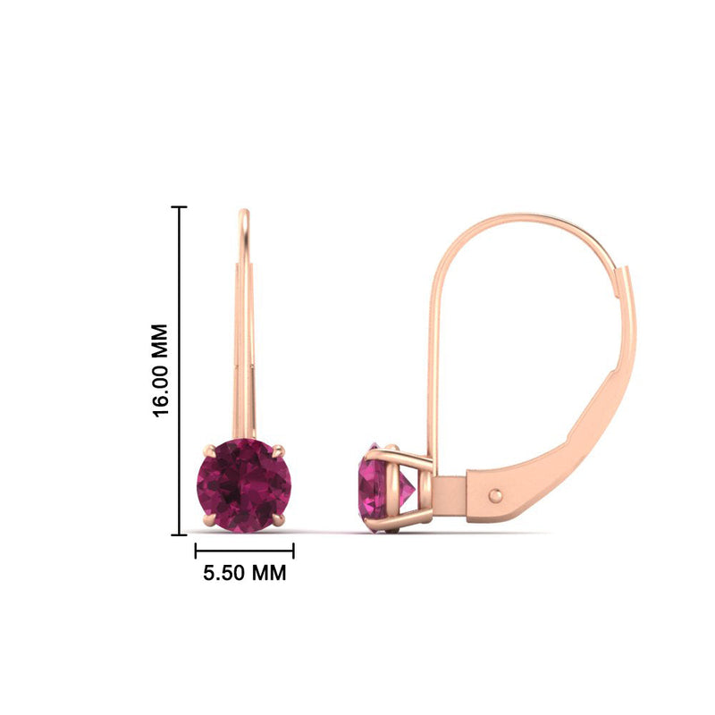 1 Carat Round Diamond Leverback Earrings