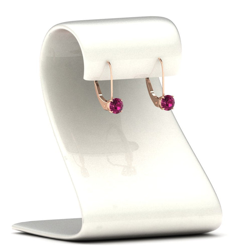 1 Carat Round Diamond Leverback Earrings