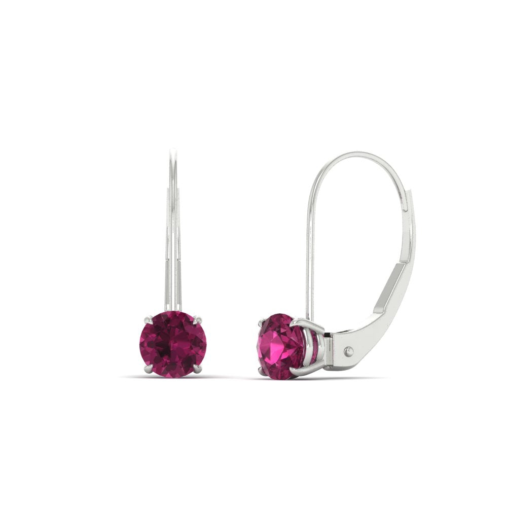 1 Carat Round Diamond Leverback Earrings