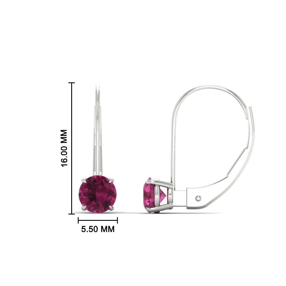 1 Carat Round Diamond Leverback Earrings