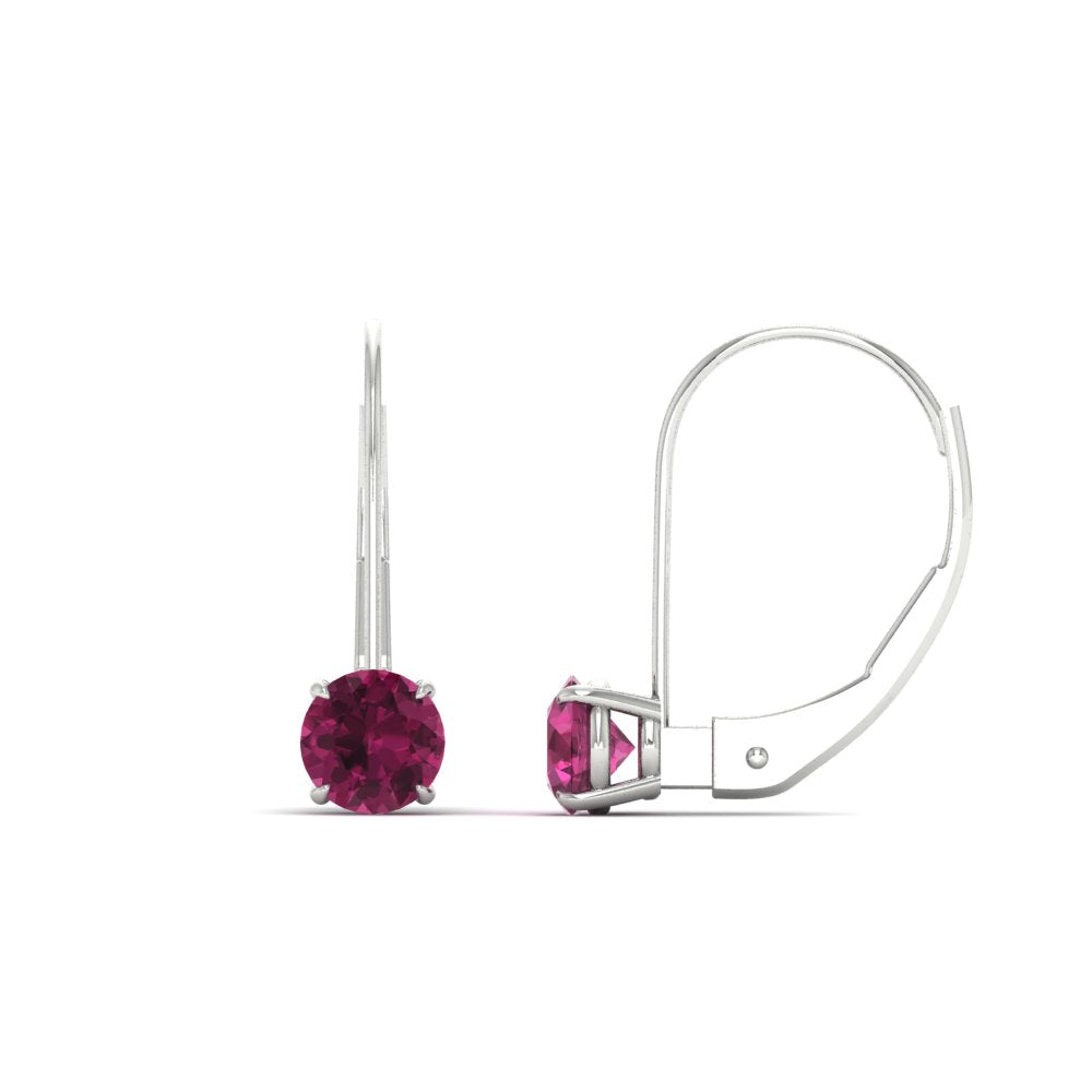 1 Carat Round Diamond Leverback Earrings