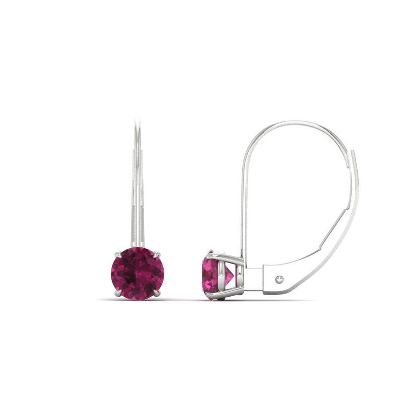 1 Carat Round Diamond Leverback Earrings