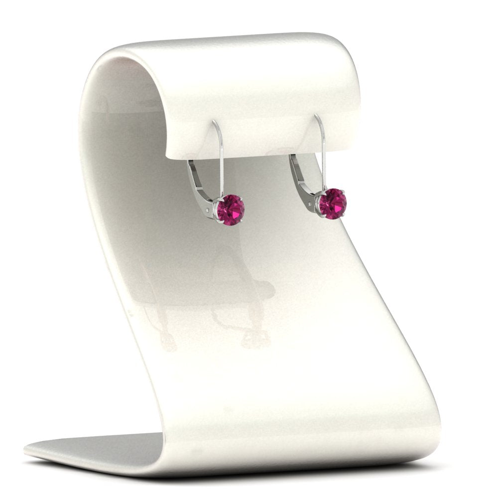 1 Carat Round Diamond Leverback Earrings