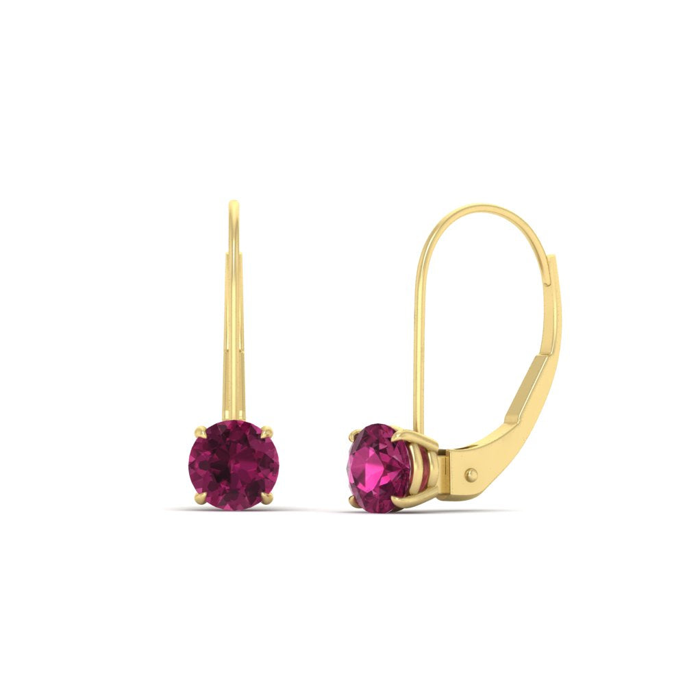 1 Carat Round Diamond Leverback Earrings