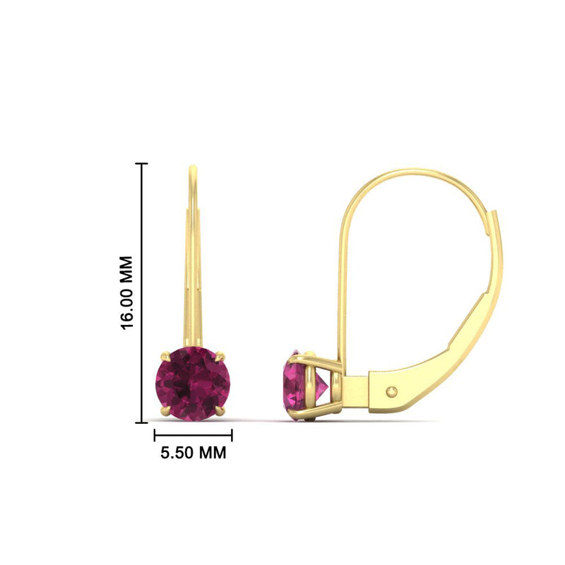 1 Carat Round Diamond Leverback Earrings