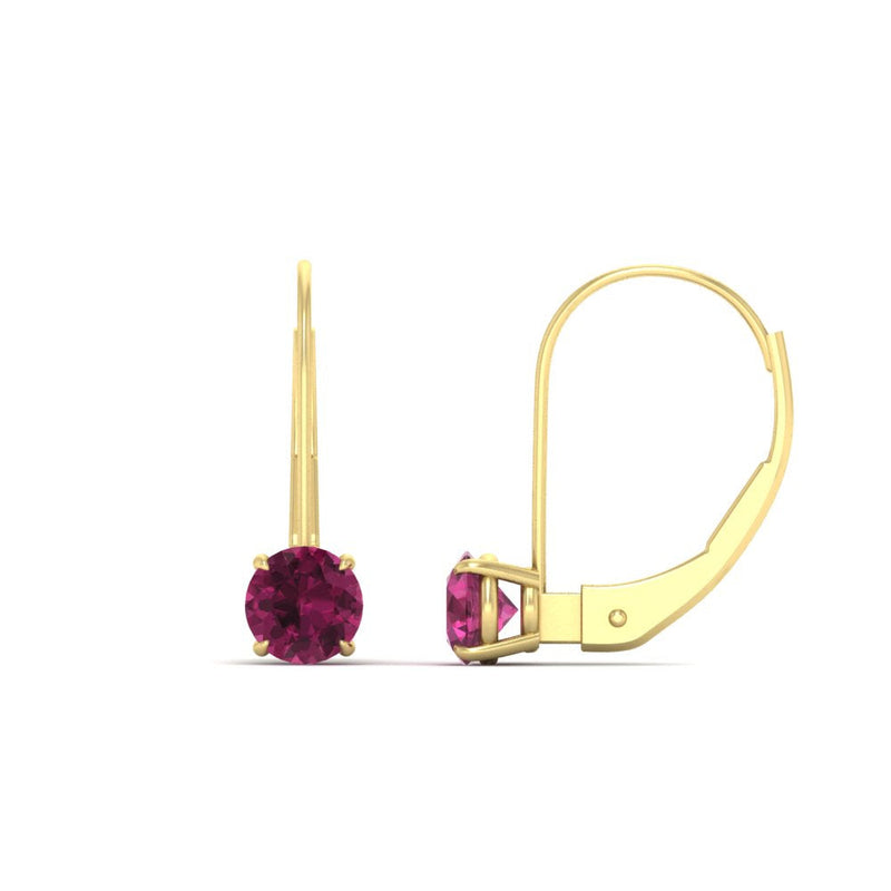 1 Carat Round Diamond Leverback Earrings