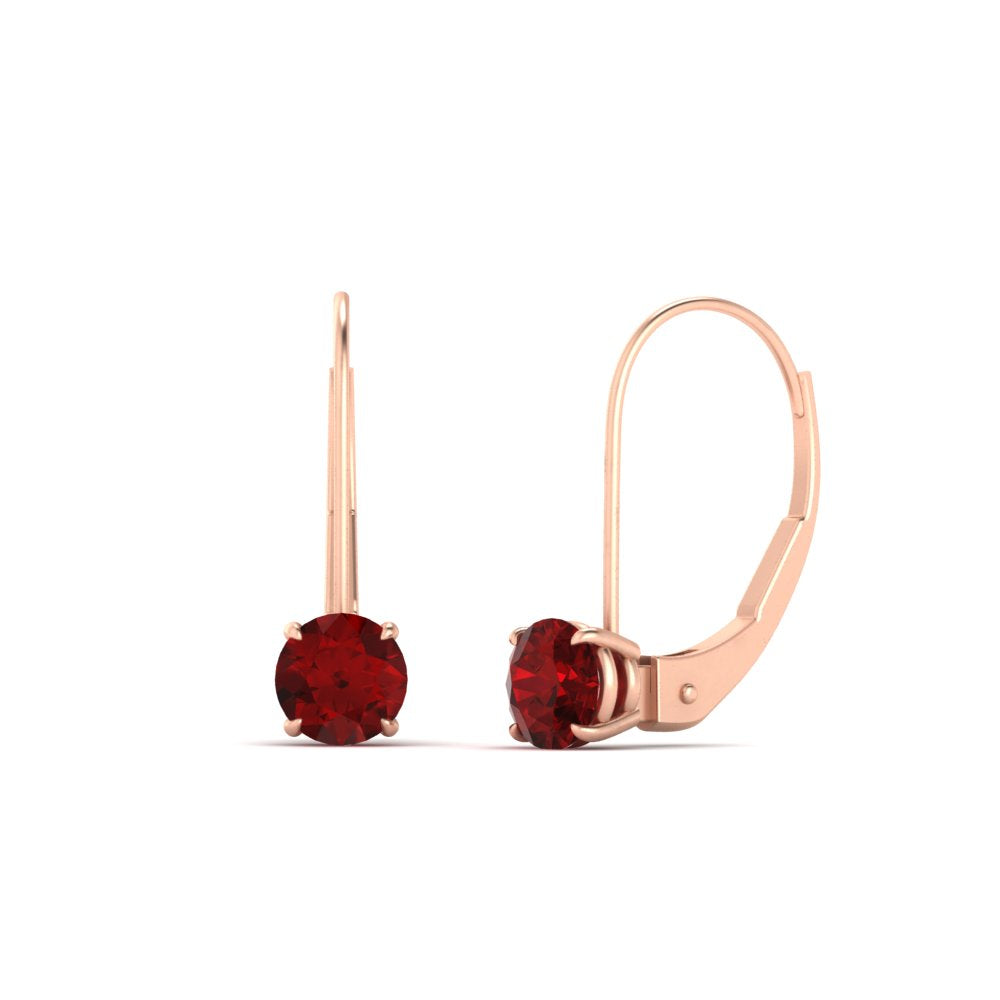 1 Carat Round Diamond Leverback Earrings