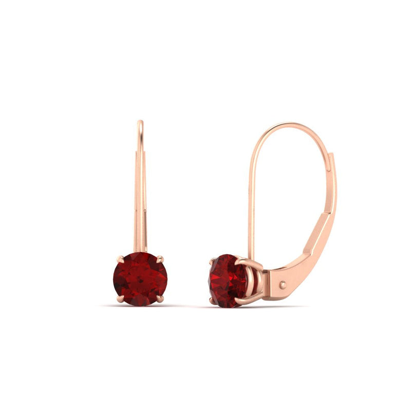 1 Carat Round Diamond Leverback Earrings