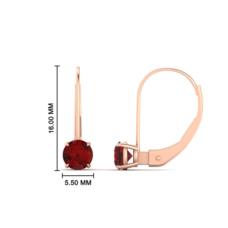 1 Carat Round Diamond Leverback Earrings