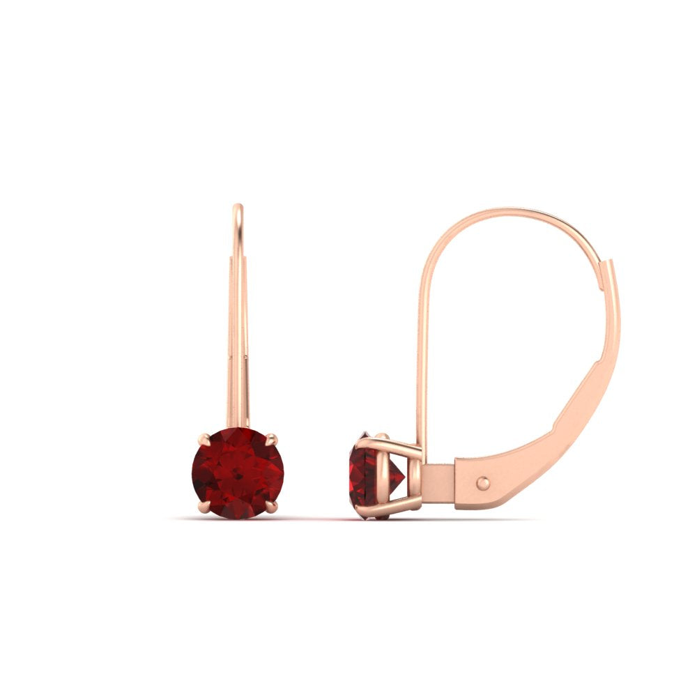 1 Carat Round Diamond Leverback Earrings