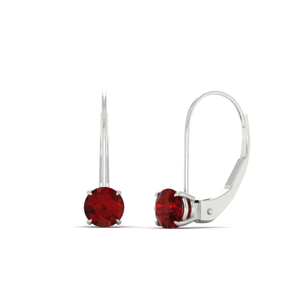 1 Carat Round Diamond Leverback Earrings