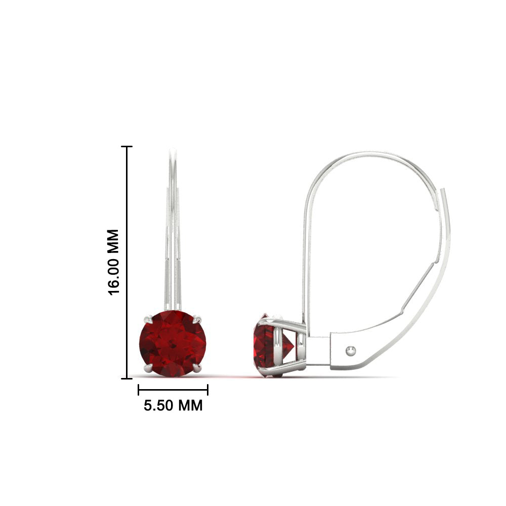 1 Carat Round Diamond Leverback Earrings