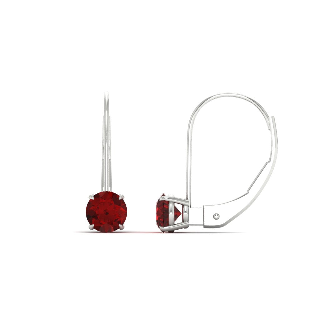 1 Carat Round Diamond Leverback Earrings