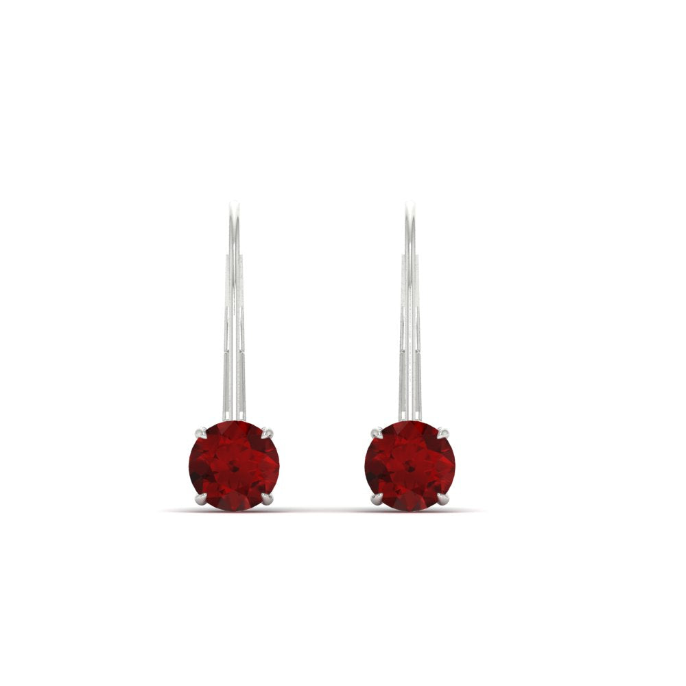 1 Carat Round Diamond Leverback Earrings