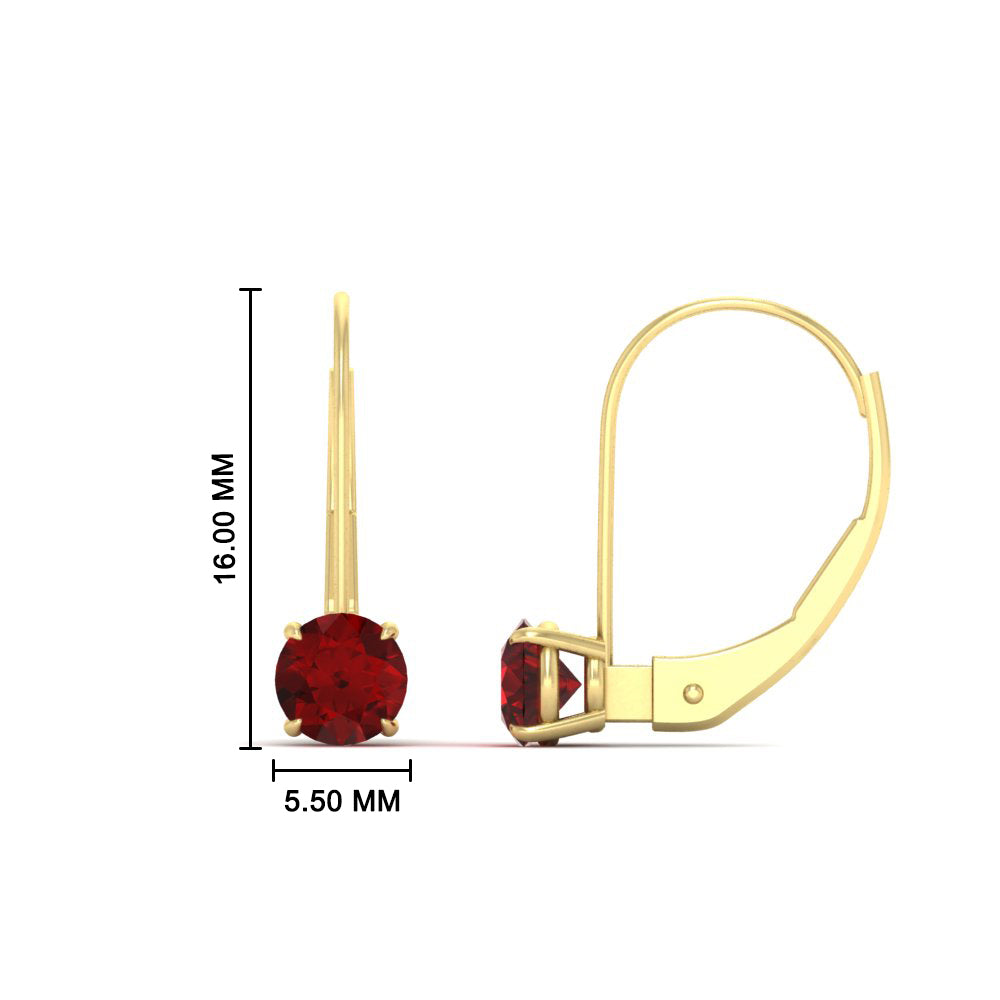 1 Carat Round Diamond Leverback Earrings