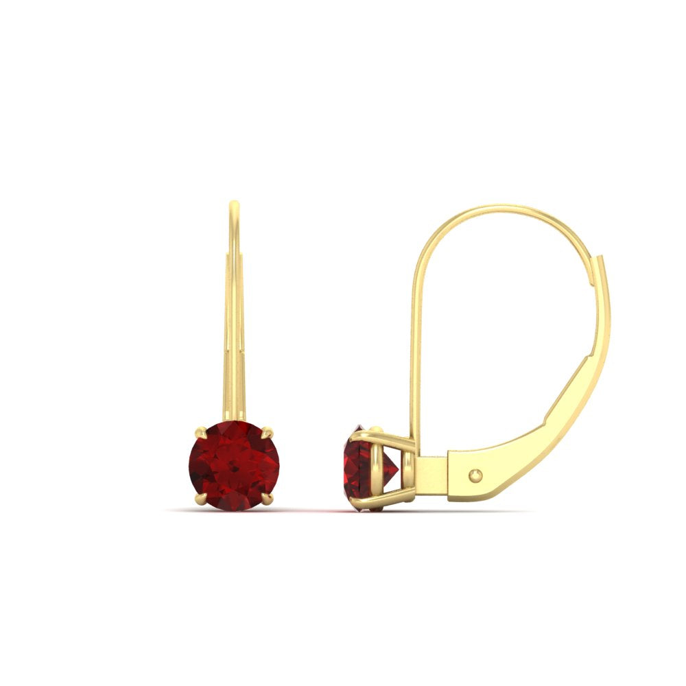 1 Carat Round Diamond Leverback Earrings
