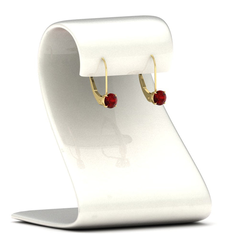 1 Carat Round Diamond Leverback Earrings