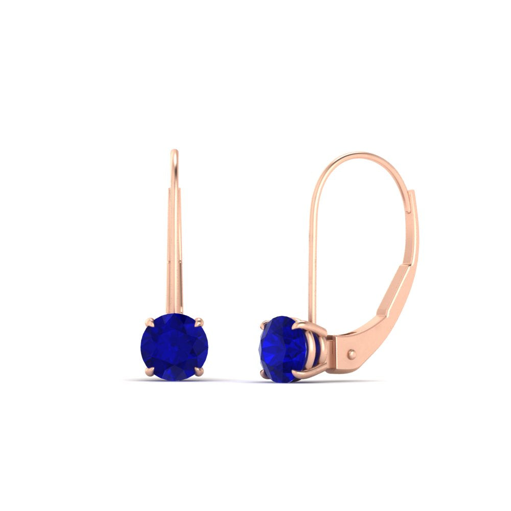 1 Carat Round Diamond Leverback Earrings