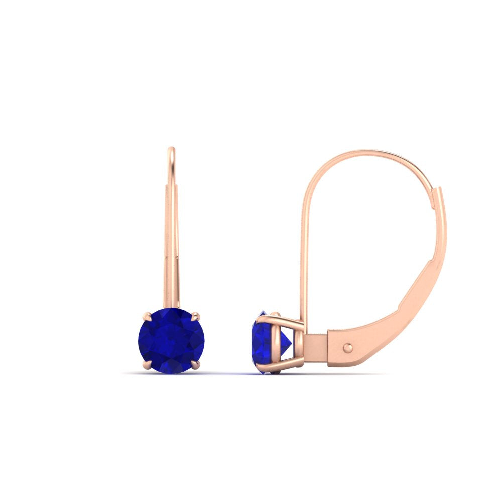 1 Carat Round Diamond Leverback Earrings