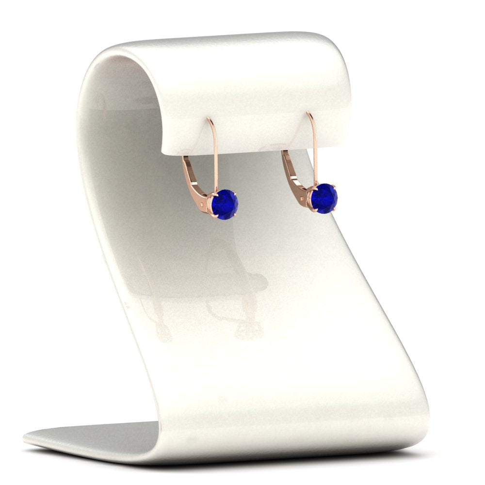 1 Carat Round Diamond Leverback Earrings