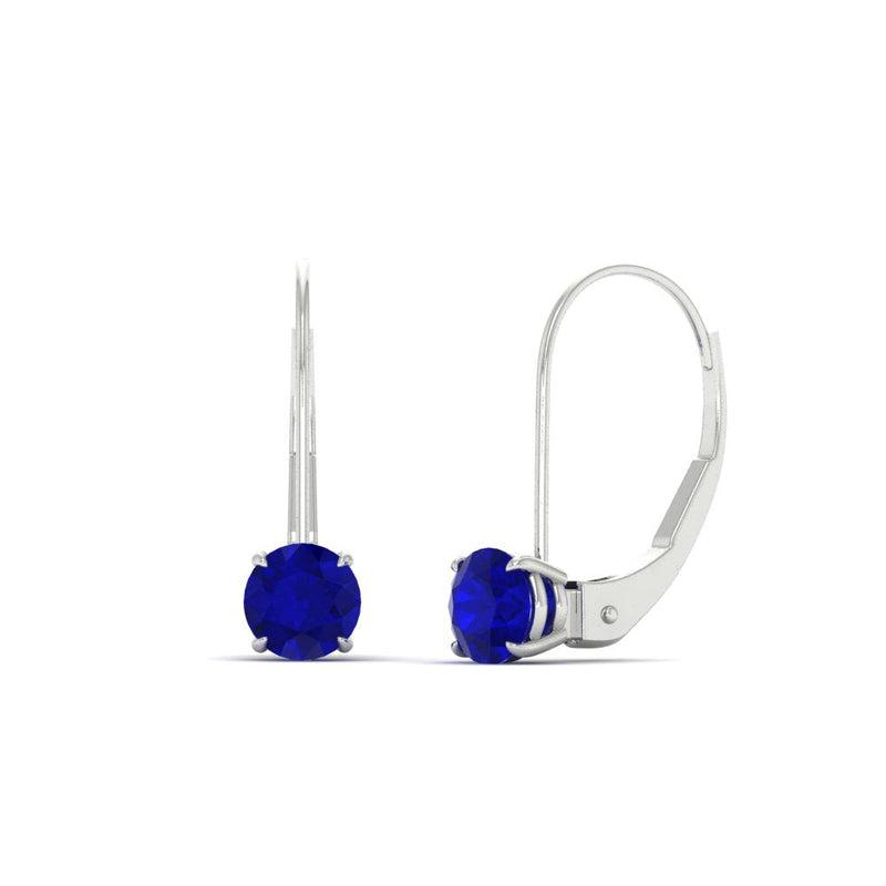 1 Carat Round Diamond Leverback Earrings