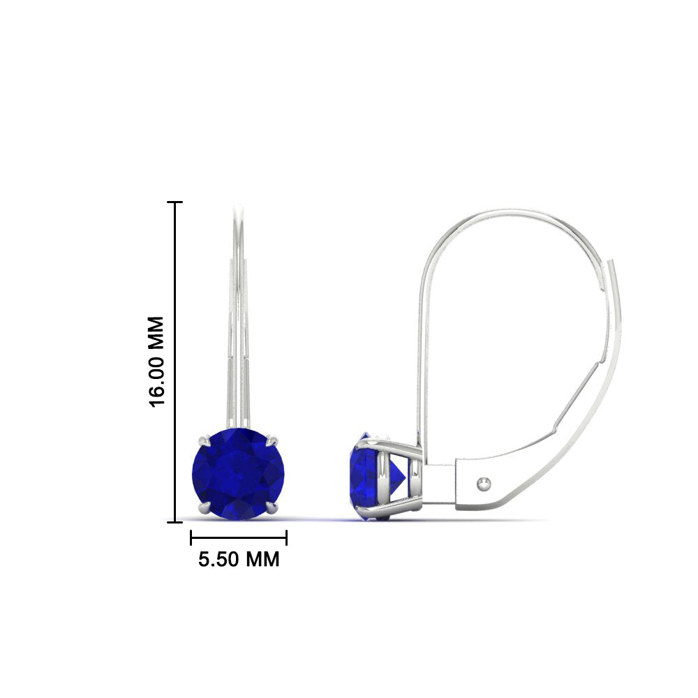 1 Carat Round Diamond Leverback Earrings