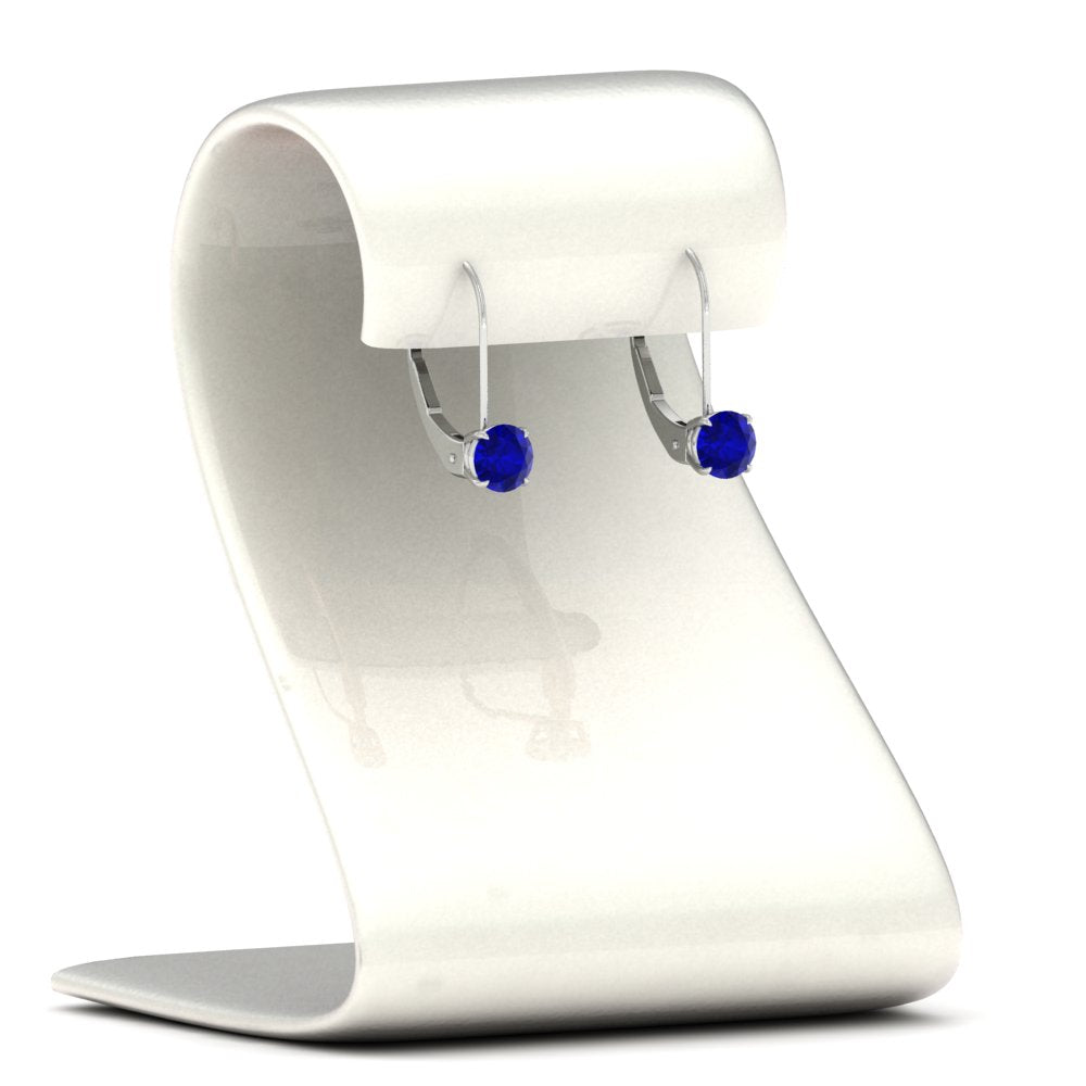 1 Carat Round Diamond Leverback Earrings