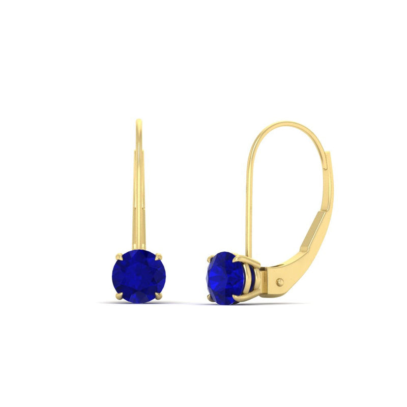 1 Carat Round Diamond Leverback Earrings