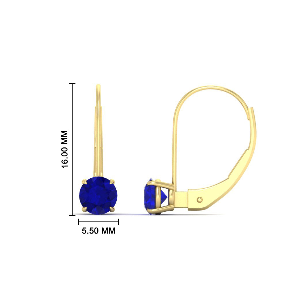 1 Carat Round Diamond Leverback Earrings
