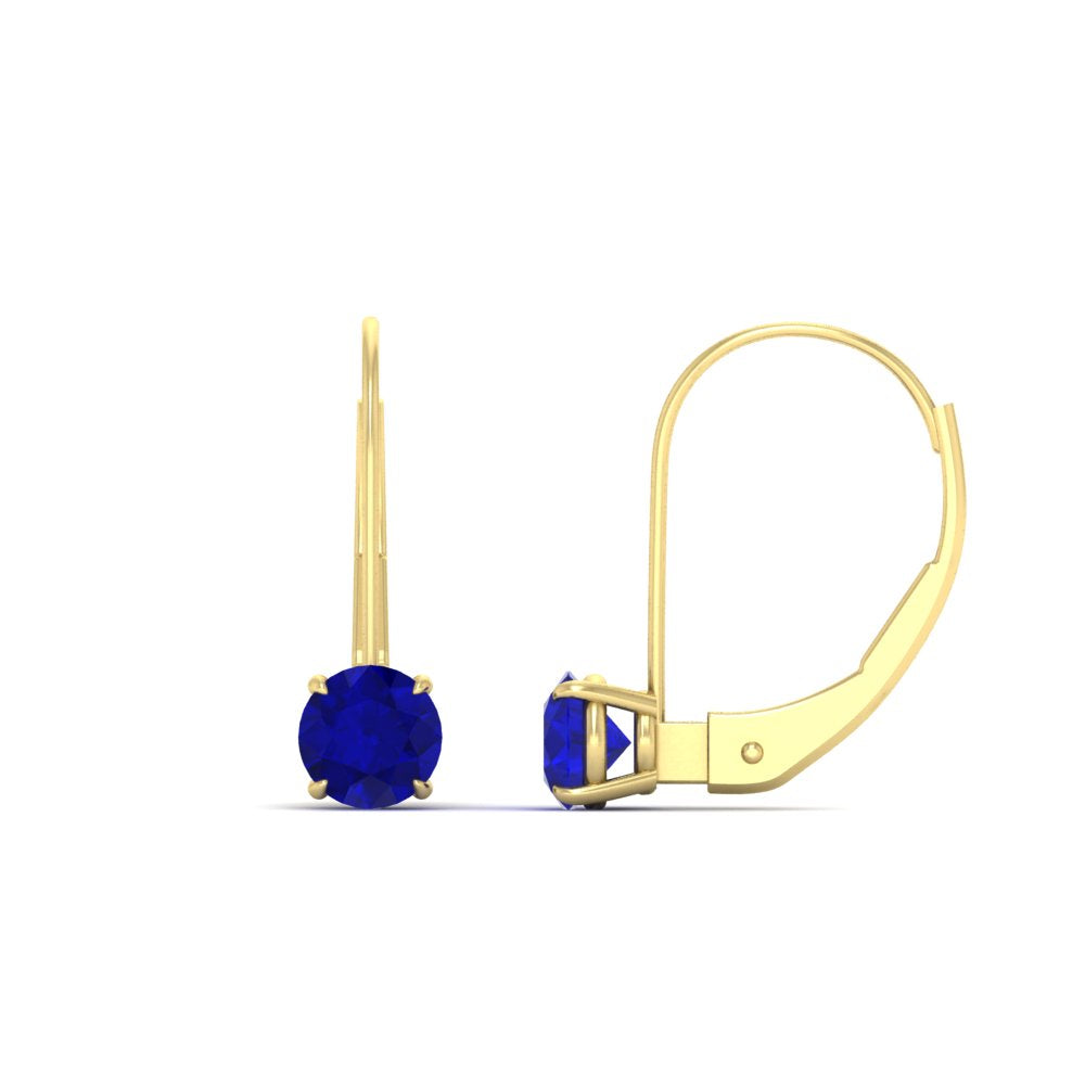 1 Carat Round Diamond Leverback Earrings