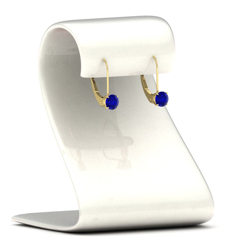 1 Carat Round Diamond Leverback Earrings