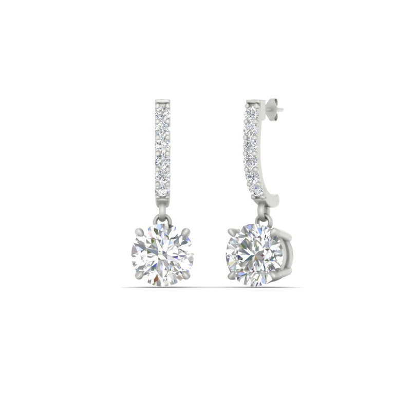 1 Carat Solitaire Diamond Drop Earrings