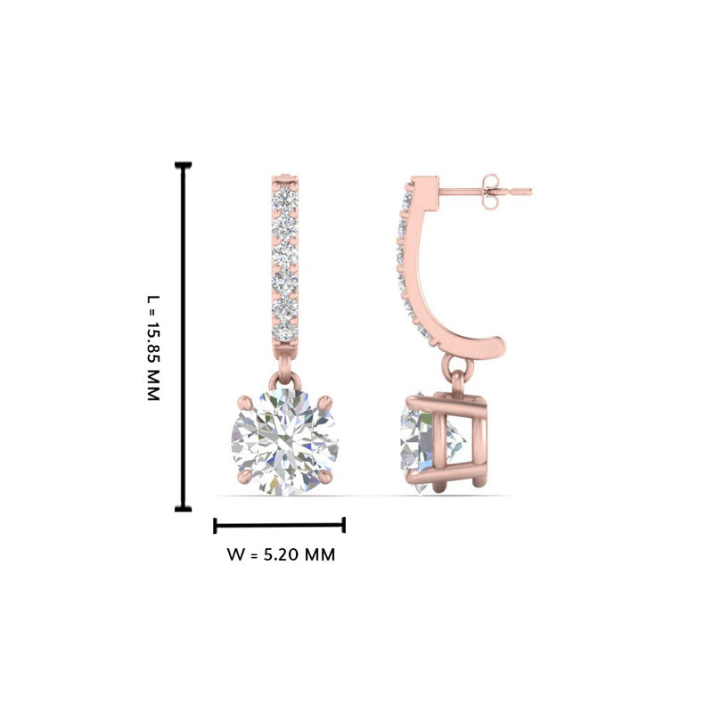 1 Carat Solitaire Diamond Drop Earrings