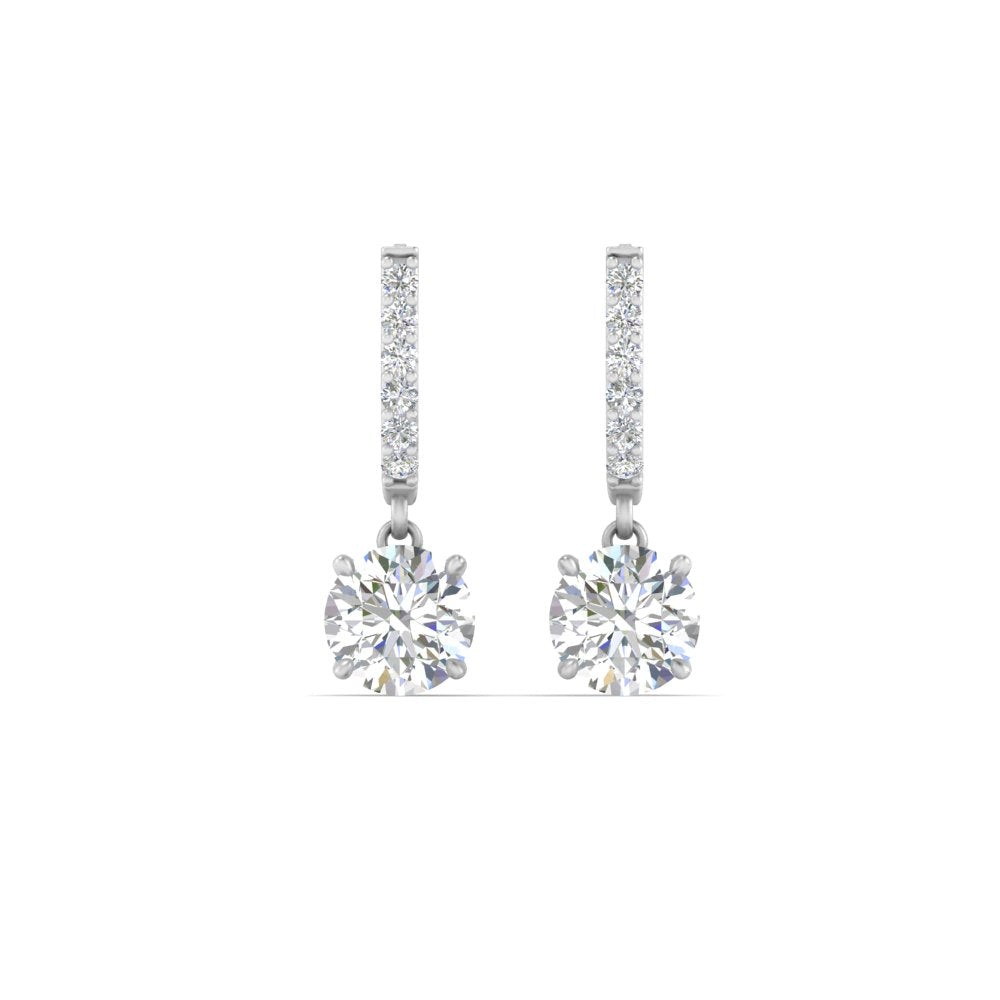 1 Carat Solitaire Diamond Drop Earrings