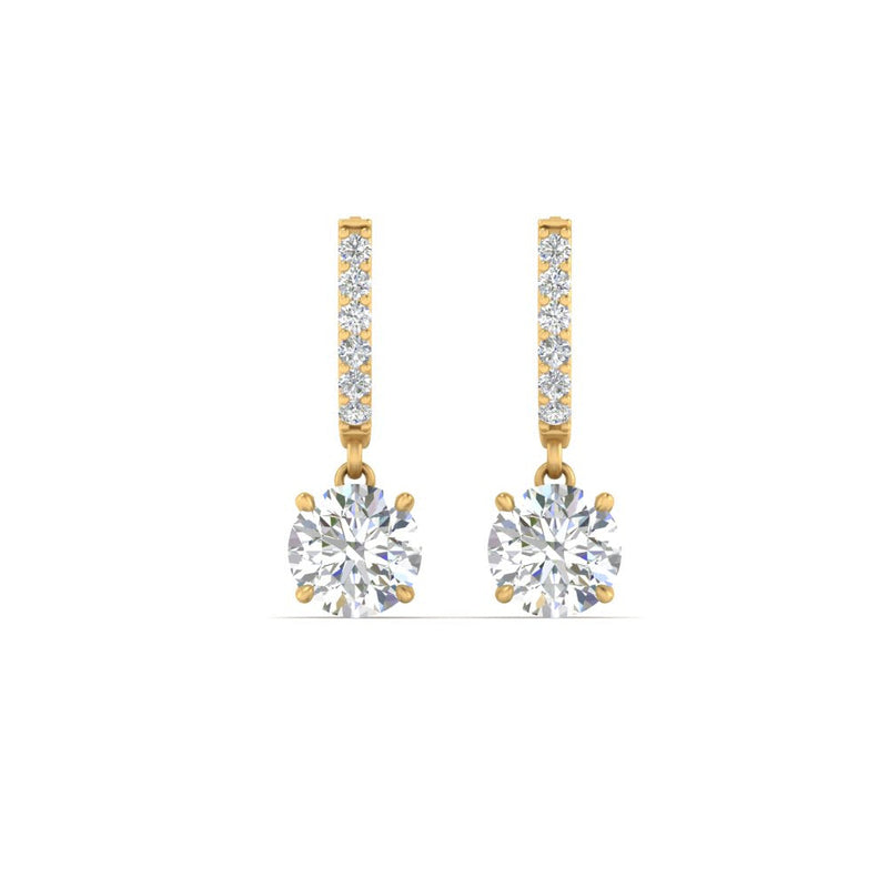 1 Carat Solitaire Diamond Drop Earrings