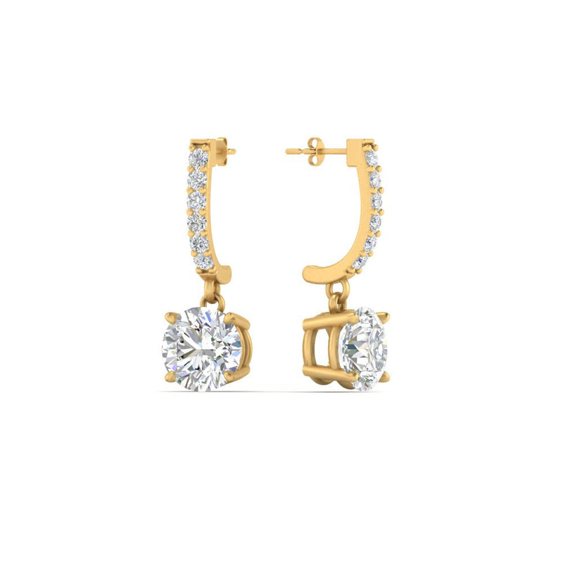 1 Carat Solitaire Diamond Drop Earrings
