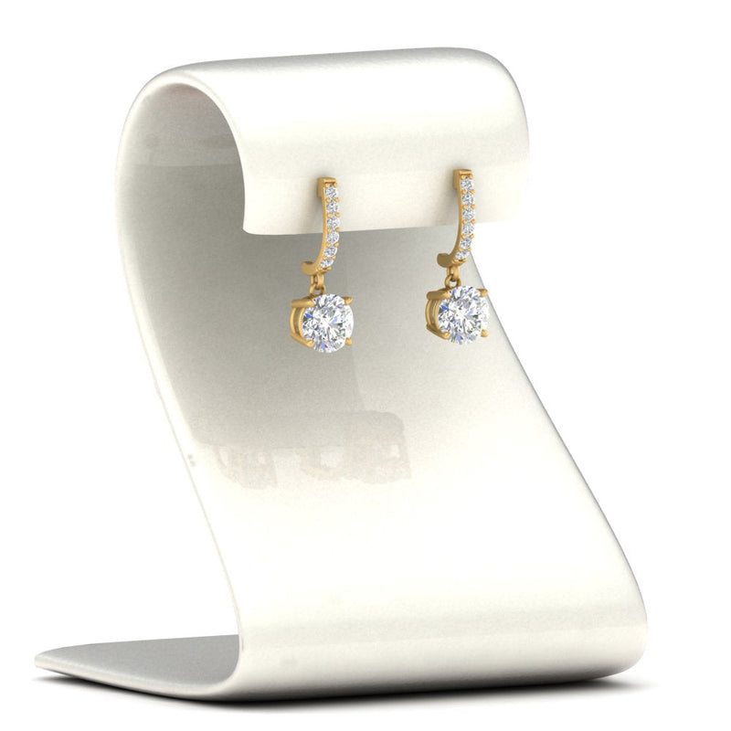 1 Carat Solitaire Diamond Drop Earrings