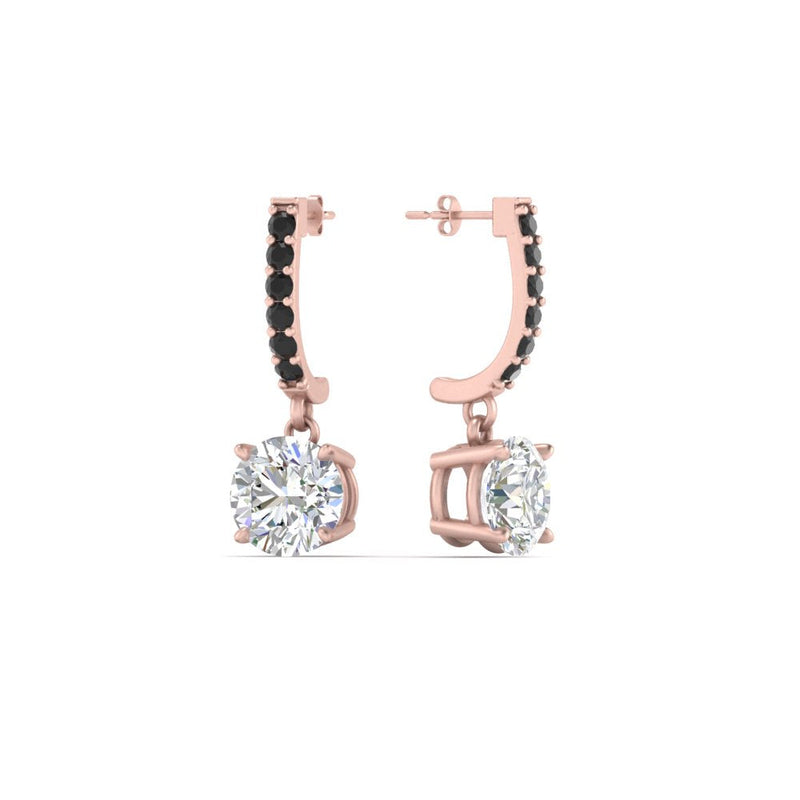 1 Carat Solitaire Diamond Drop Earrings