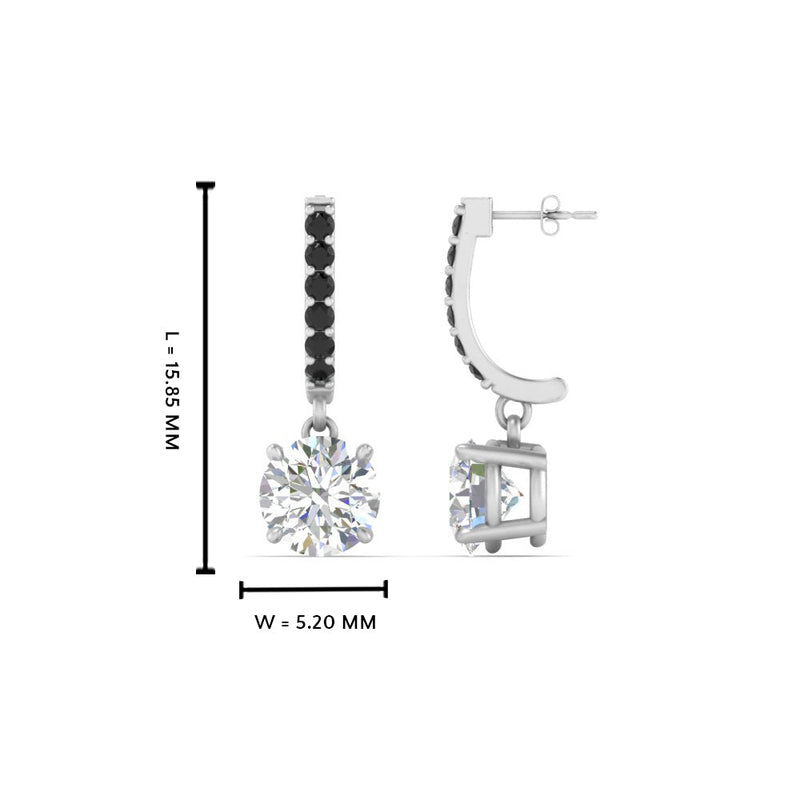 1 Carat Solitaire Diamond Drop Earrings
