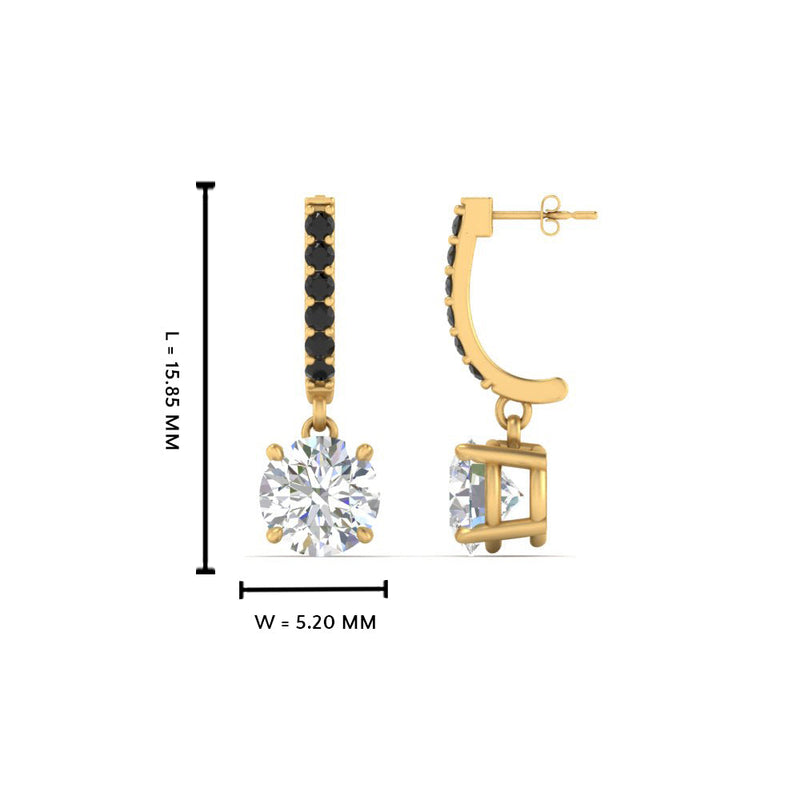 1 Carat Solitaire Diamond Drop Earrings