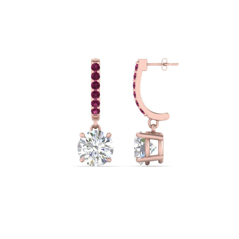 1 Carat Solitaire Diamond Drop Earrings
